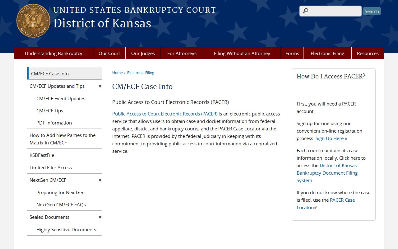 Moscow court docket bankruptcy CM ECF access