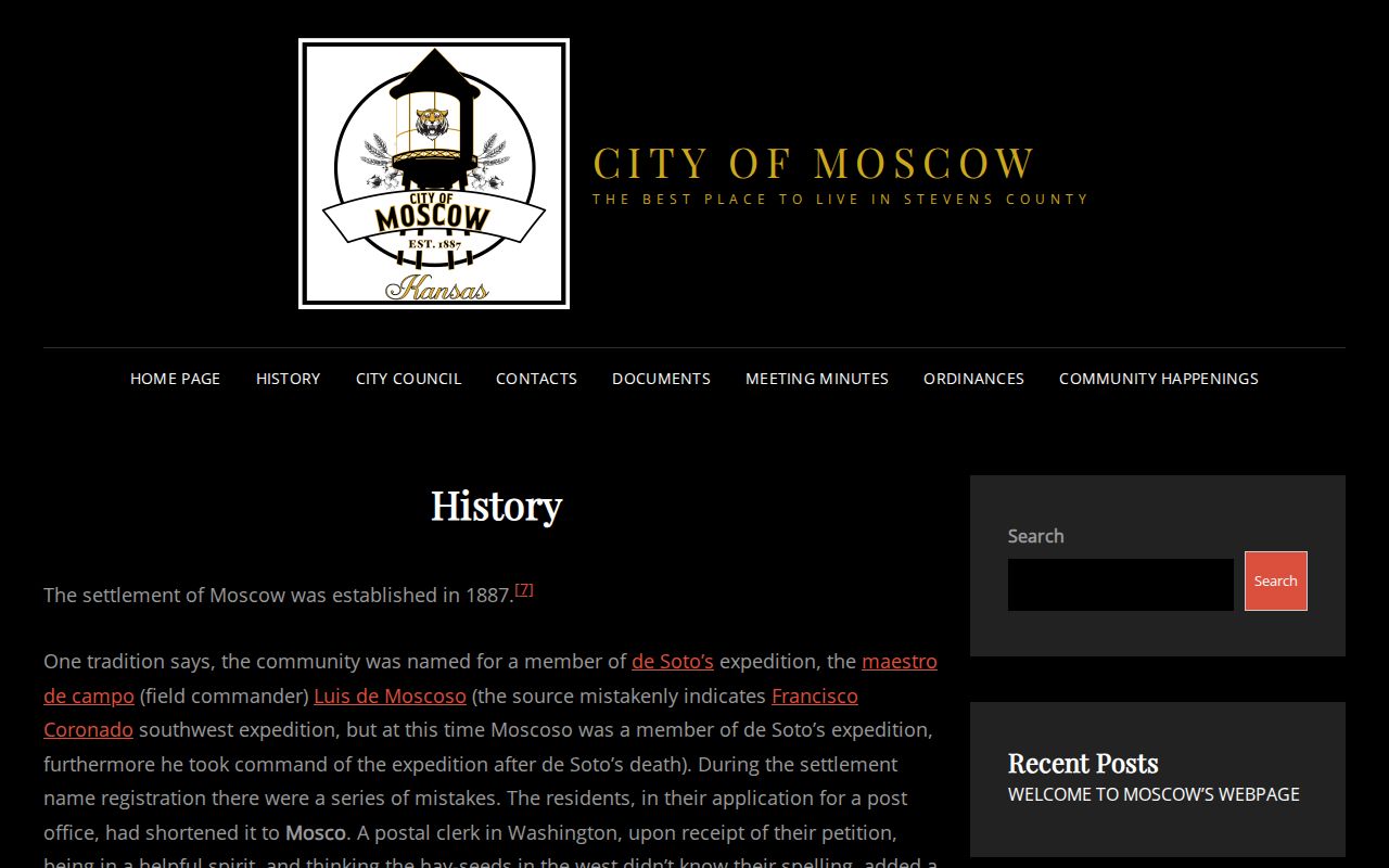 Moscow court docket and official city history