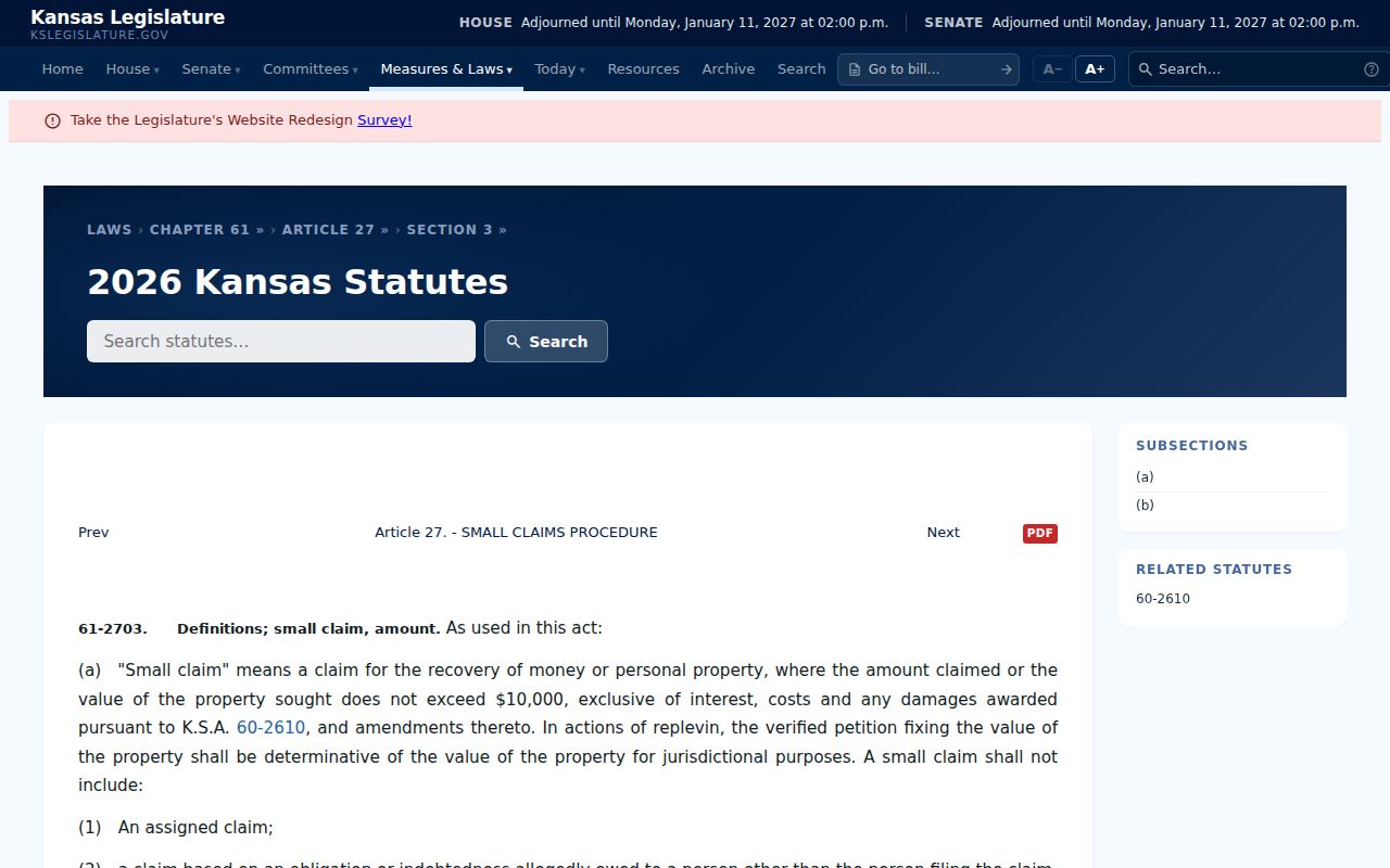 Stevens County civil docket small claims statute