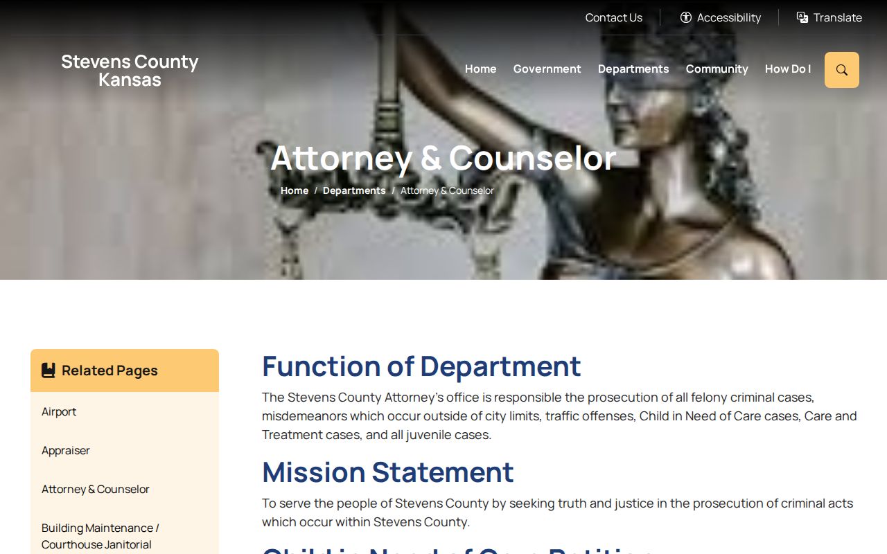 Stevens County criminal docket County Attorney guidance