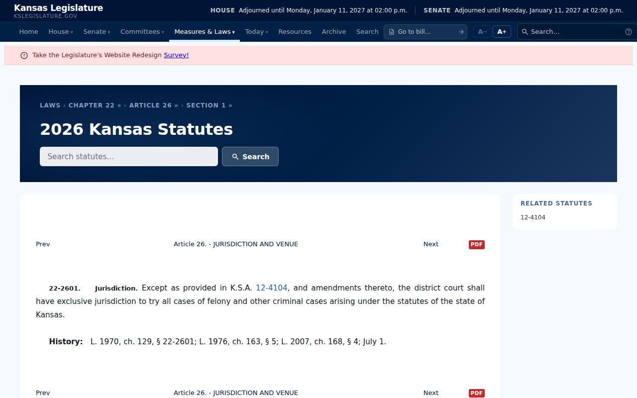 Stevens County criminal docket jurisdiction statute